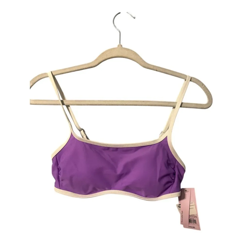 Wild Fable Purple Square Neckline‎ Colorblock Bikini Top, XS